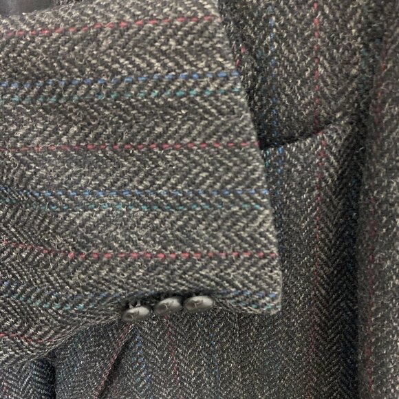 Moores Harris Tweed Men's 40 R Black Scottish Wool Blazer Sports Jacket - Picture 3 of 11